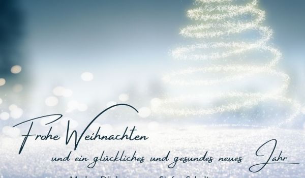 Weihnachtskarte: „Mehr als die Vergangenheit interessiert mich die Zukunft, denn in ihr gedenke ich zu leben.“  Albert Einstein – Frohe Weihnachten  und ein glückliches und gesundes neues Jahr.